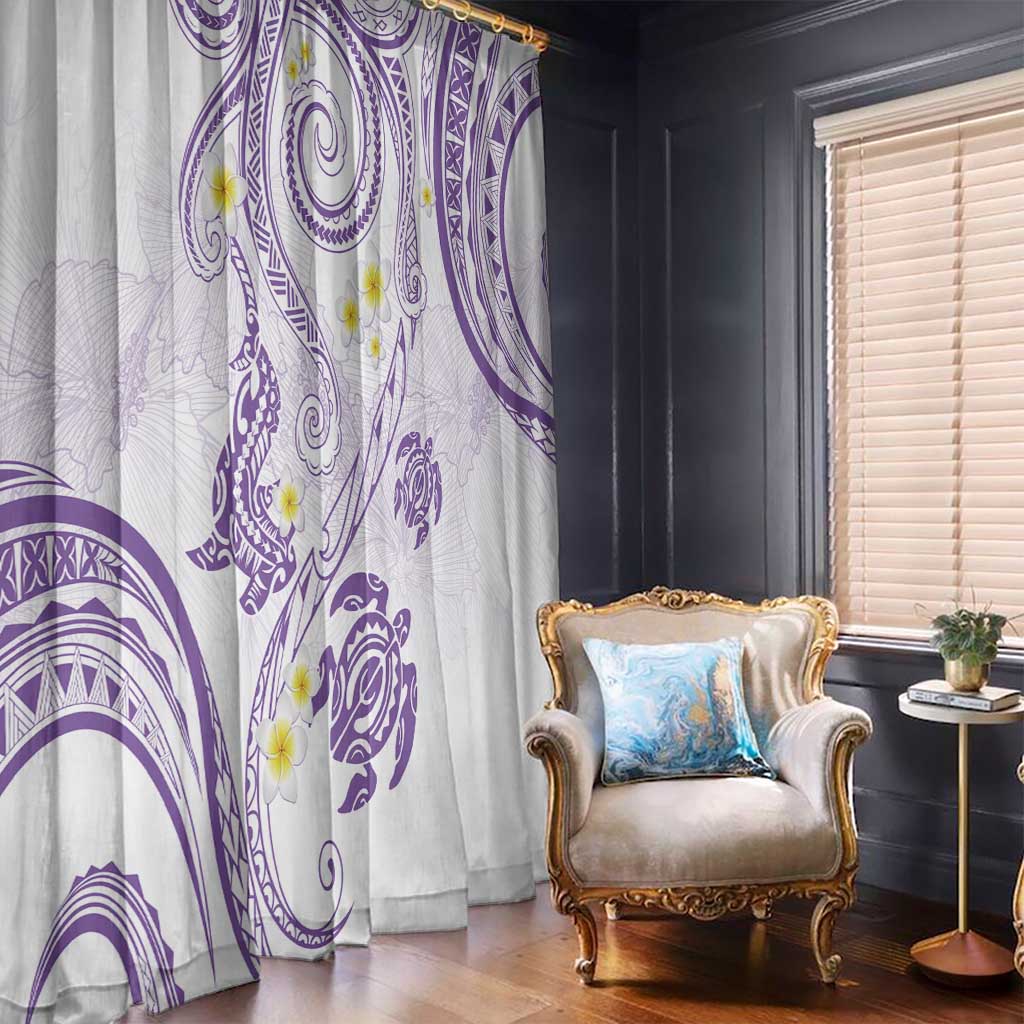 Polynesia Tribal Window Curtain Lilac Plumeria Tentacles LT7 - Polynesian Pride