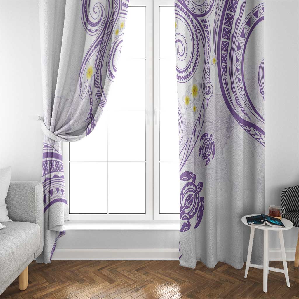 Polynesia Tribal Window Curtain Lilac Plumeria Tentacles LT7 - Polynesian Pride