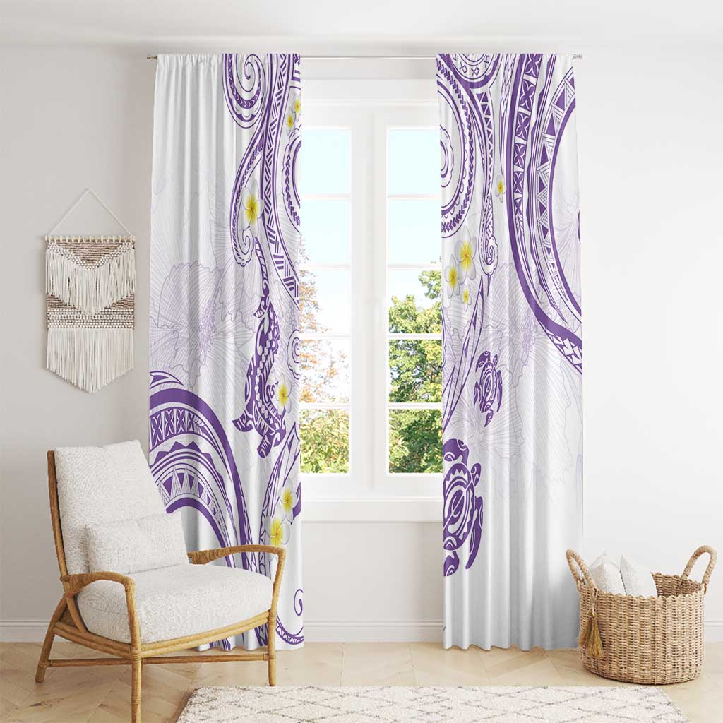 Polynesia Tribal Window Curtain Lilac Plumeria Tentacles LT7 - Polynesian Pride