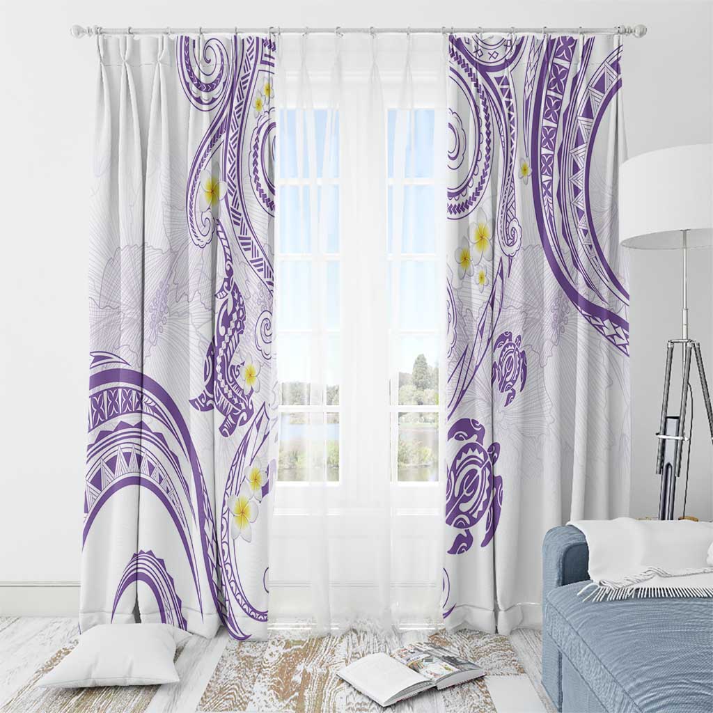 Polynesia Tribal Window Curtain Lilac Plumeria Tentacles LT7 - Polynesian Pride