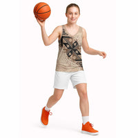 Bula Fiji Plumeria Tagimoucia Salusalu Beige Basketball Jersey Kaiviti Masi - Polynesian Pride