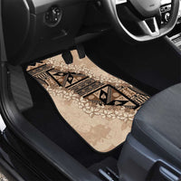 Bula Fiji Plumeria Tagimoucia Salusalu Beige Car Mats Kaiviti Masi - Polynesian Pride