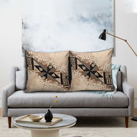 Bula Fiji Plumeria Tagimoucia Salusalu Beige Pillow Cover Kaiviti Masi - Polynesian Pride