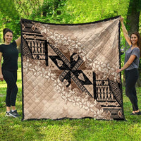 Bula Fiji Plumeria Tagimoucia Salusalu Beige Quilt Kaiviti Masi - Polynesian Pride