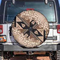 Bula Fiji Plumeria Tagimoucia Salusalu Beige Spare Tire Cover Kaiviti Masi - Polynesian Pride