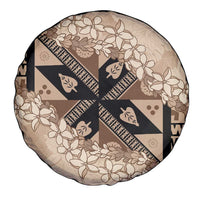 Bula Fiji Plumeria Tagimoucia Salusalu Beige Spare Tire Cover Kaiviti Masi - Polynesian Pride