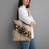 Bula Fiji Plumeria Tagimoucia Salusalu Beige Tote Bag Kaiviti Masi - Polynesian Pride