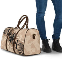 Bula Fiji Plumeria Tagimoucia Salusalu Beige Travel Bag Kaiviti Masi - Polynesian Pride