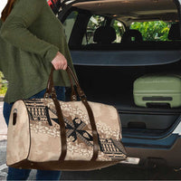 Bula Fiji Plumeria Tagimoucia Salusalu Beige Travel Bag Kaiviti Masi - Polynesian Pride