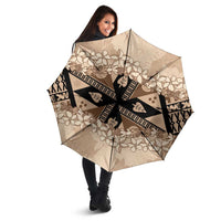 Bula Fiji Plumeria Tagimoucia Salusalu Beige Umbrella Kaiviti Masi - Polynesian Pride