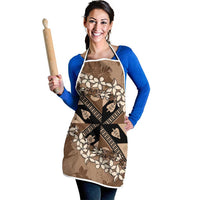 Bula Fiji Plumeria Tagimoucia Salusalu Mocha Apron Kaiviti Masi - Polynesian Pride