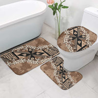 Bula Fiji Plumeria Tagimoucia Salusalu Mocha Bathroom Set Kaiviti Masi - Polynesian Pride