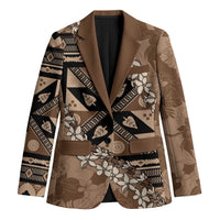 Bula Fiji Plumeria Tagimoucia Salusalu Mocha Blazer Kaiviti Masi - Polynesian Pride