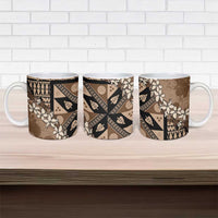 Bula Fiji Plumeria Tagimoucia Salusalu Mocha Ceramic Mug Kaiviti Masi LT7 - Polynesian Pride