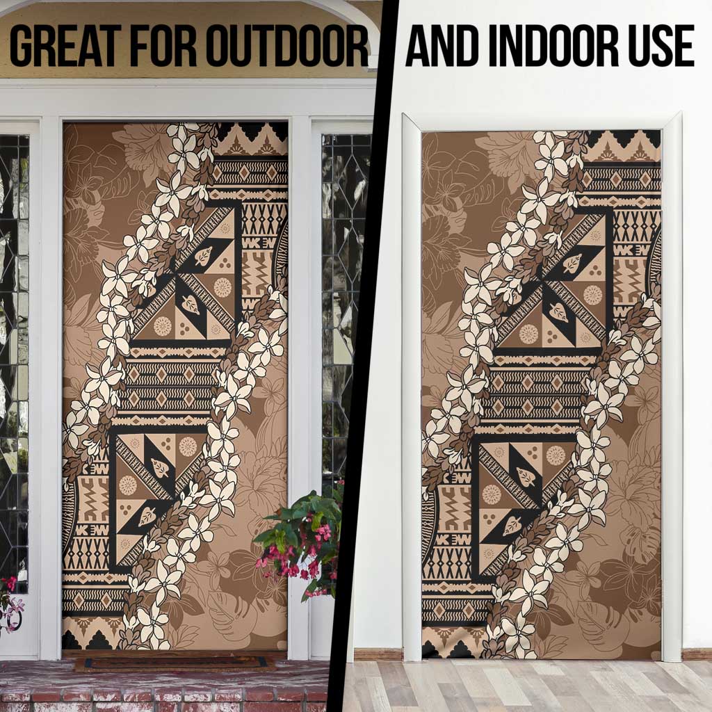 Bula Fiji Plumeria Tagimoucia Salusalu Mocha Door Cover Kaiviti Masi - Polynesian Pride