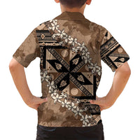 Bula Fiji Plumeria Tagimoucia Salusalu Mocha Family Matching Puletasi and Hawaiian Shirt Kaiviti Masi - Polynesian Pride