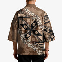 Bula Fiji Plumeria Tagimoucia Salusalu Mocha Kimono Kaiviti Masi LT7 - Polynesian Pride