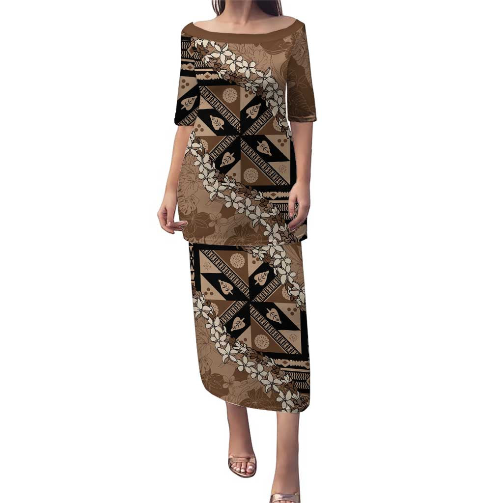 Bula Fiji Plumeria Tagimoucia Salusalu Mocha Puletasi Kaiviti Masi - Polynesian Pride