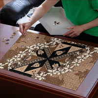 Bula Fiji Plumeria Tagimoucia Salusalu Mocha Puzzle Kaiviti Masi - Polynesian Pride