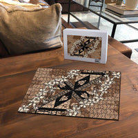 Bula Fiji Plumeria Tagimoucia Salusalu Mocha Puzzle Kaiviti Masi - Polynesian Pride