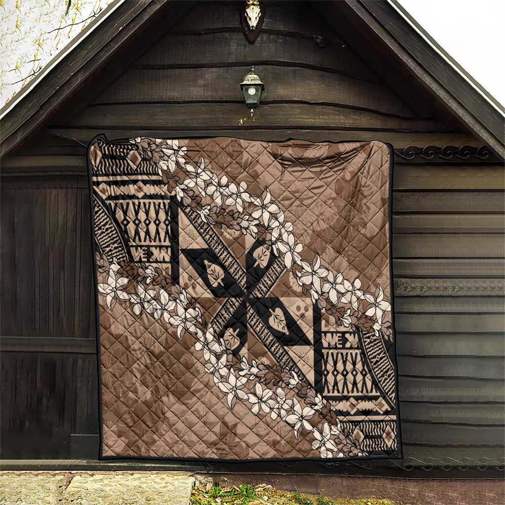 Bula Fiji Plumeria Tagimoucia Salusalu Mocha Quilt Kaiviti Masi - Polynesian Pride