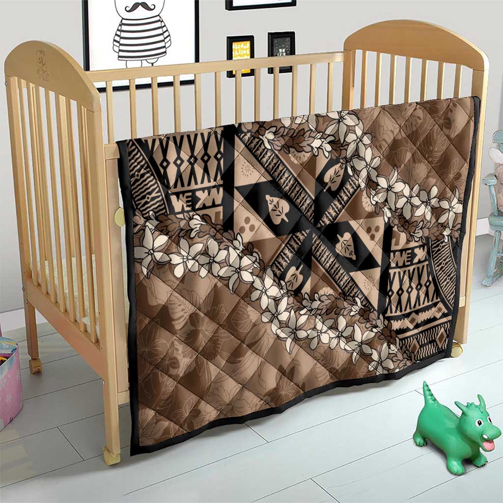 Bula Fiji Plumeria Tagimoucia Salusalu Mocha Quilt Kaiviti Masi - Polynesian Pride