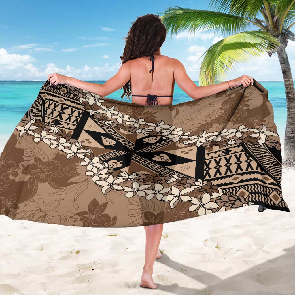 Bula Fiji Plumeria Tagimoucia Salusalu Mocha Sarong Kaiviti Masi - Polynesian Pride