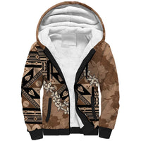 Bula Fiji Plumeria Tagimoucia Salusalu Mocha Sherpa Hoodie Kaiviti Masi - Polynesian Pride