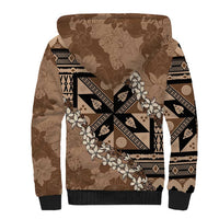 Bula Fiji Plumeria Tagimoucia Salusalu Mocha Sherpa Hoodie Kaiviti Masi - Polynesian Pride