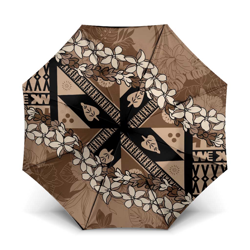 Bula Fiji Plumeria Tagimoucia Salusalu Mocha Umbrella Kaiviti Masi - Polynesian Pride