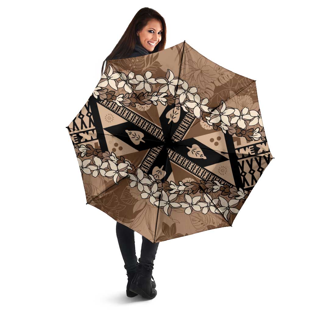 Bula Fiji Plumeria Tagimoucia Salusalu Mocha Umbrella Kaiviti Masi - Polynesian Pride