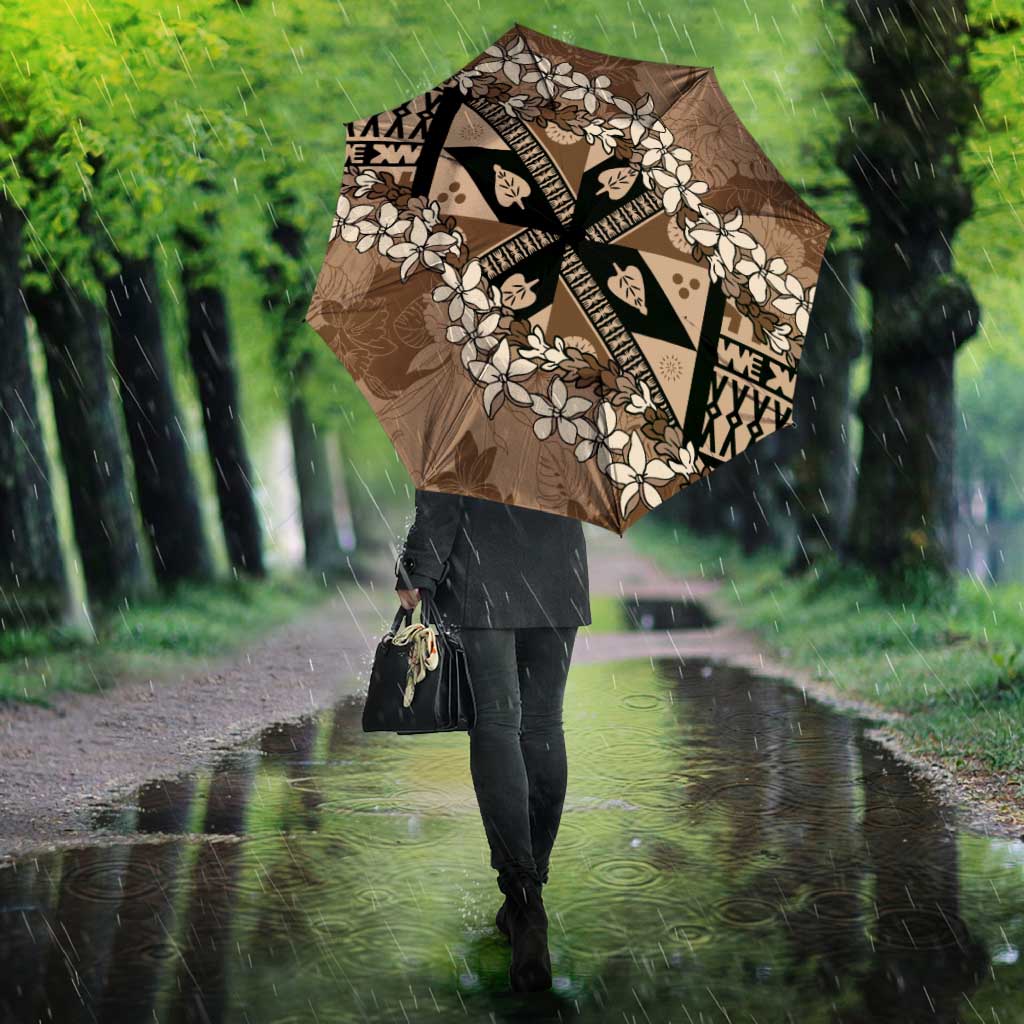 Bula Fiji Plumeria Tagimoucia Salusalu Mocha Umbrella Kaiviti Masi - Polynesian Pride
