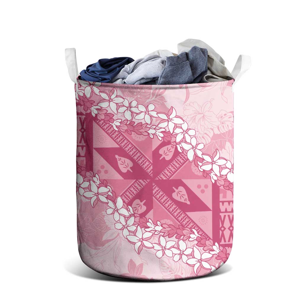 Bula Fiji Plumeria Tagimoucia Salusalu Pink Laundry Basket Kaiviti Masi LT7 - Polynesian Pride
