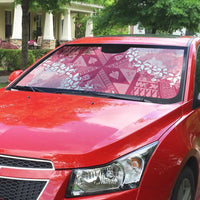 Bula Fiji Plumeria Tagimoucia Salusalu Pink Auto Sun Shade Kaiviti Masi - Polynesian Pride