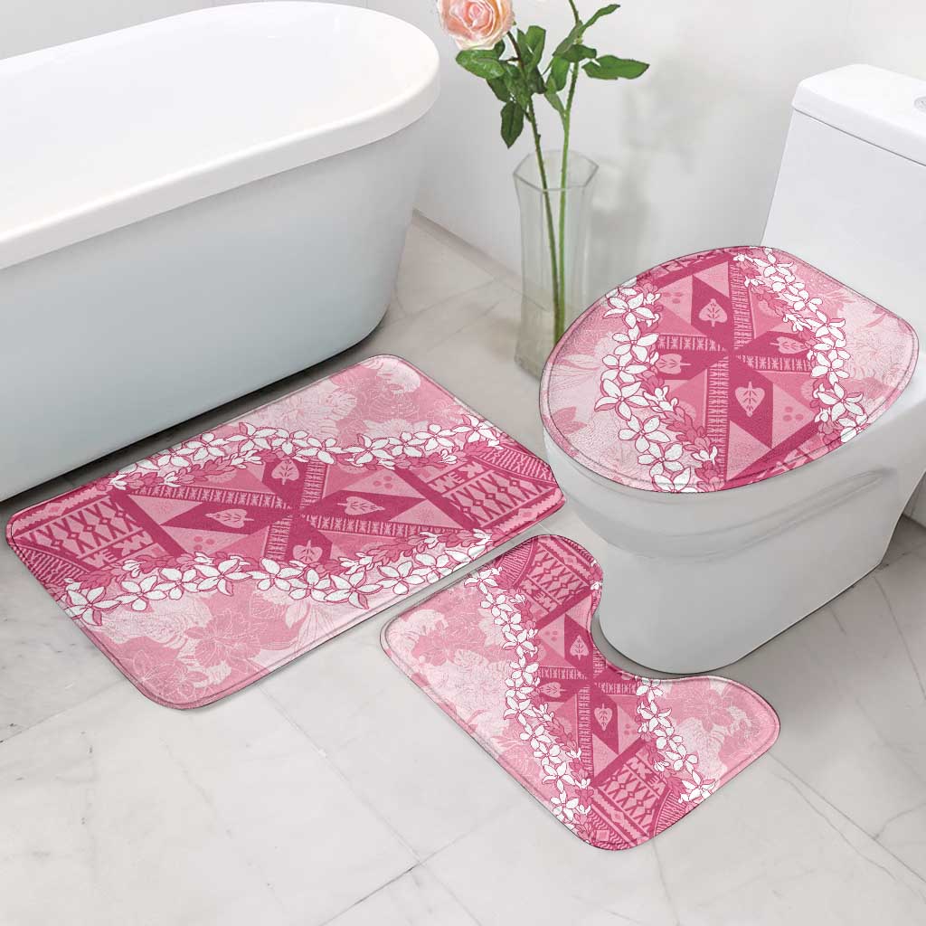 Bula Fiji Plumeria Tagimoucia Salusalu Pink Bathroom Set Kaiviti Masi - Polynesian Pride