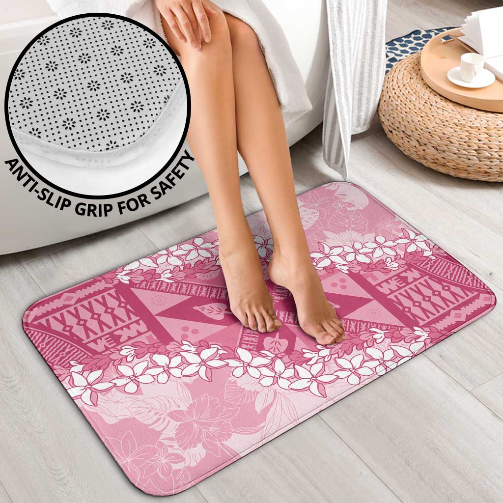 Bula Fiji Plumeria Tagimoucia Salusalu Pink Bathroom Set Kaiviti Masi - Polynesian Pride