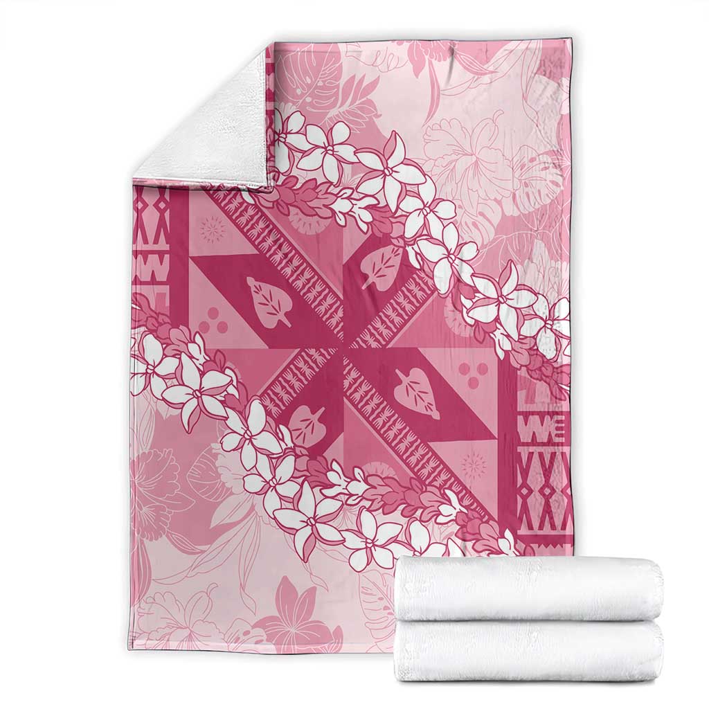 Bula Fiji Plumeria Tagimoucia Salusalu Pink Blanket Kaiviti Masi - Polynesian Pride