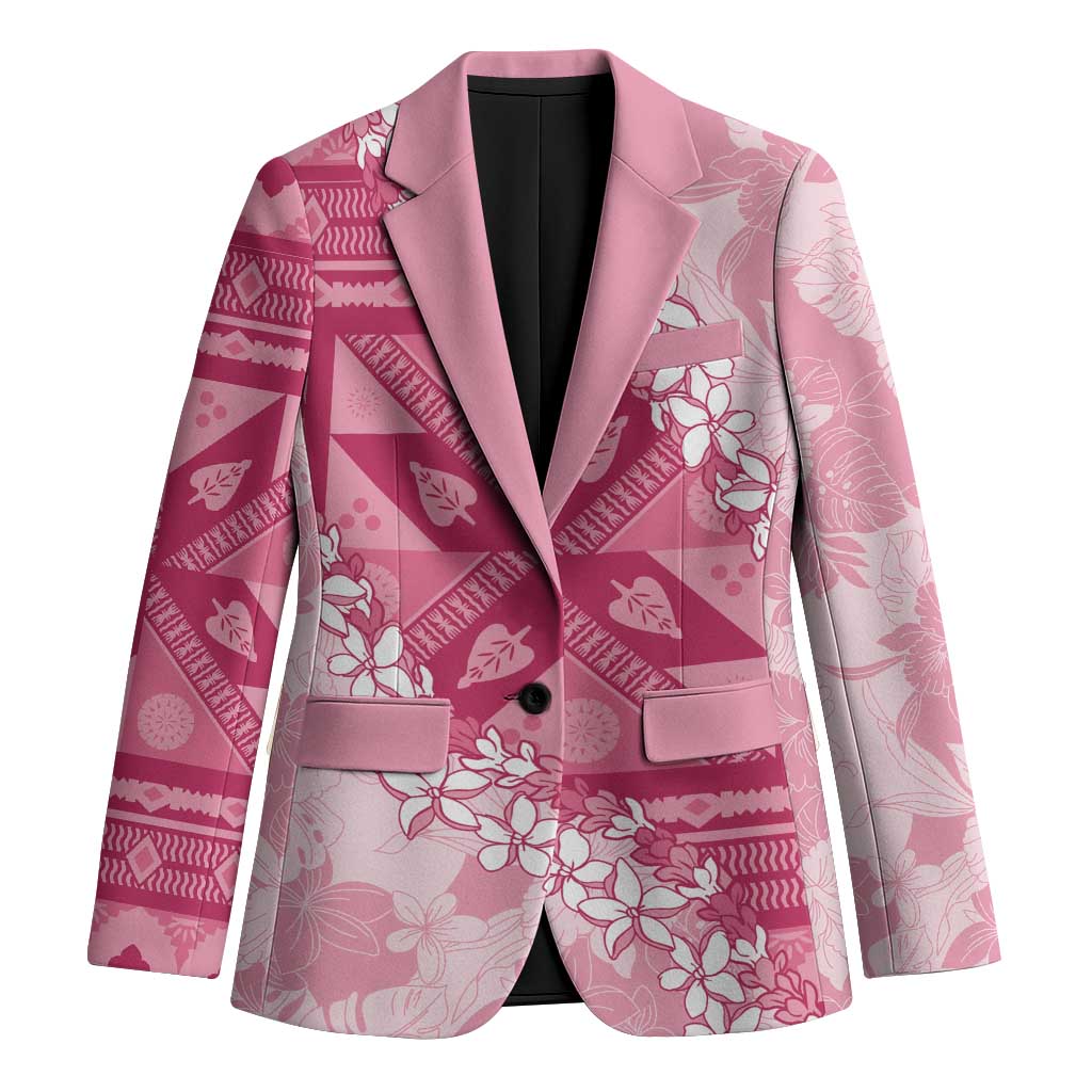 Bula Fiji Plumeria Tagimoucia Salusalu Pink Blazer Kaiviti Masi - Polynesian Pride