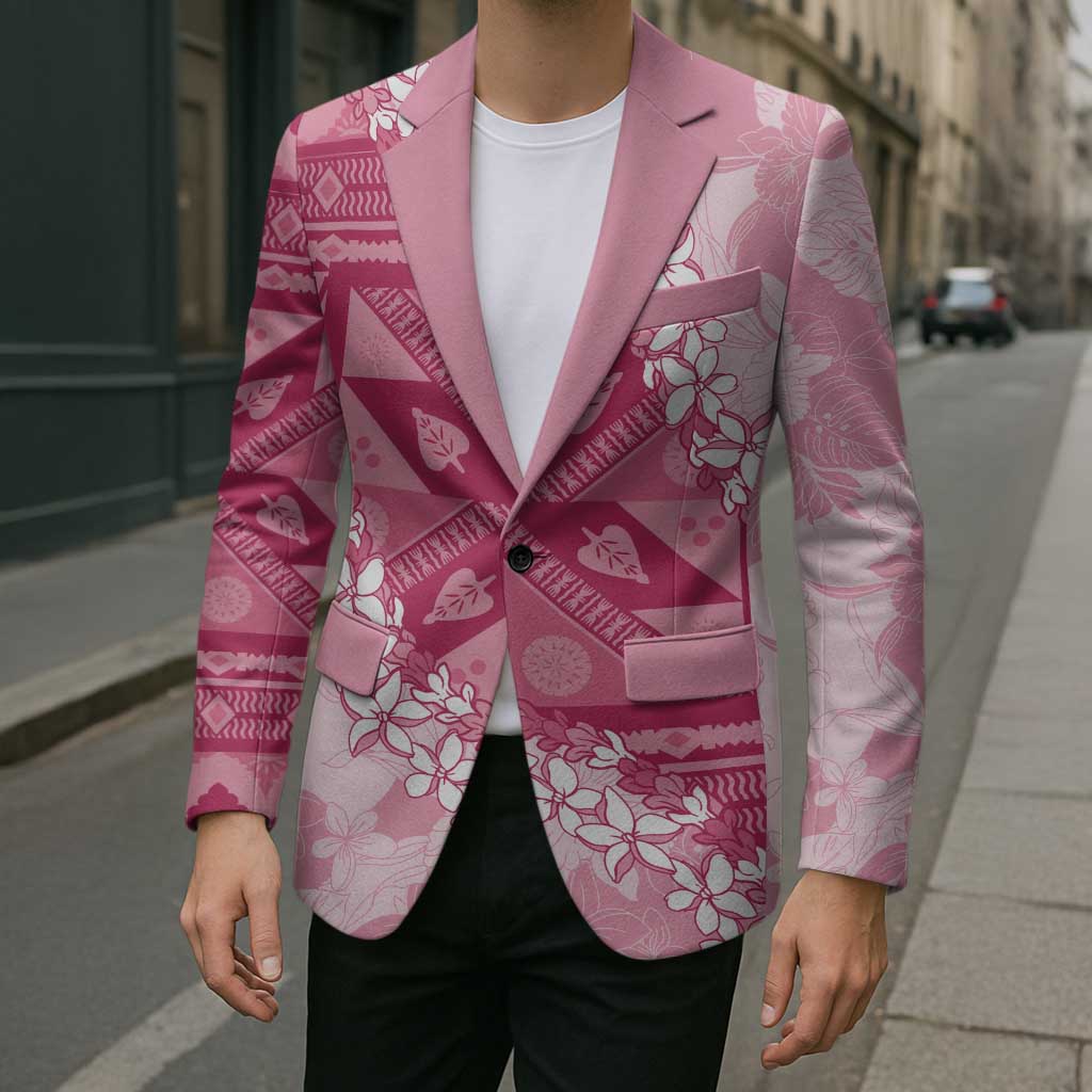 Bula Fiji Plumeria Tagimoucia Salusalu Pink Blazer Kaiviti Masi - Polynesian Pride