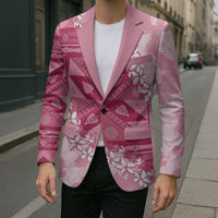 Bula Fiji Plumeria Tagimoucia Salusalu Pink Blazer Kaiviti Masi - Polynesian Pride