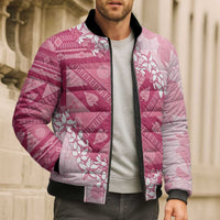 Bula Fiji Plumeria Tagimoucia Salusalu Pink Bomber Puffer Jacket Kaiviti Masi LT7 - Polynesian Pride