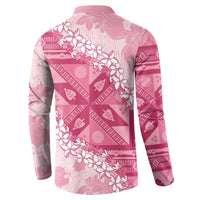 Bula Fiji Plumeria Tagimoucia Salusalu Pink Button Sweatshirt Kaiviti Masi LT7 - Polynesian Pride