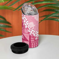 Bula Fiji Plumeria Tagimoucia Salusalu Pink 4 in 1 Can Cooler Tumbler Kaiviti Masi - Polynesian Pride