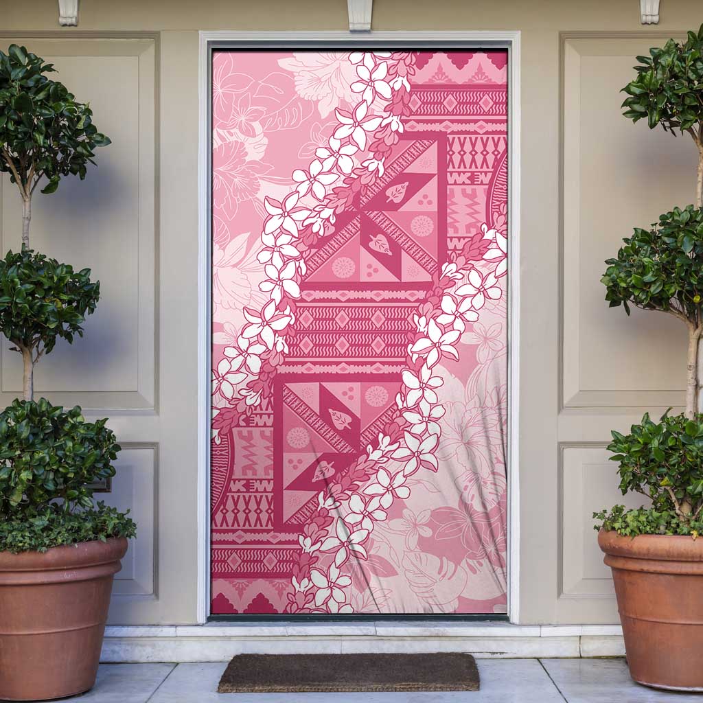 Bula Fiji Plumeria Tagimoucia Salusalu Pink Door Cover Kaiviti Masi - Polynesian Pride