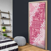 Bula Fiji Plumeria Tagimoucia Salusalu Pink Door Cover Kaiviti Masi - Polynesian Pride