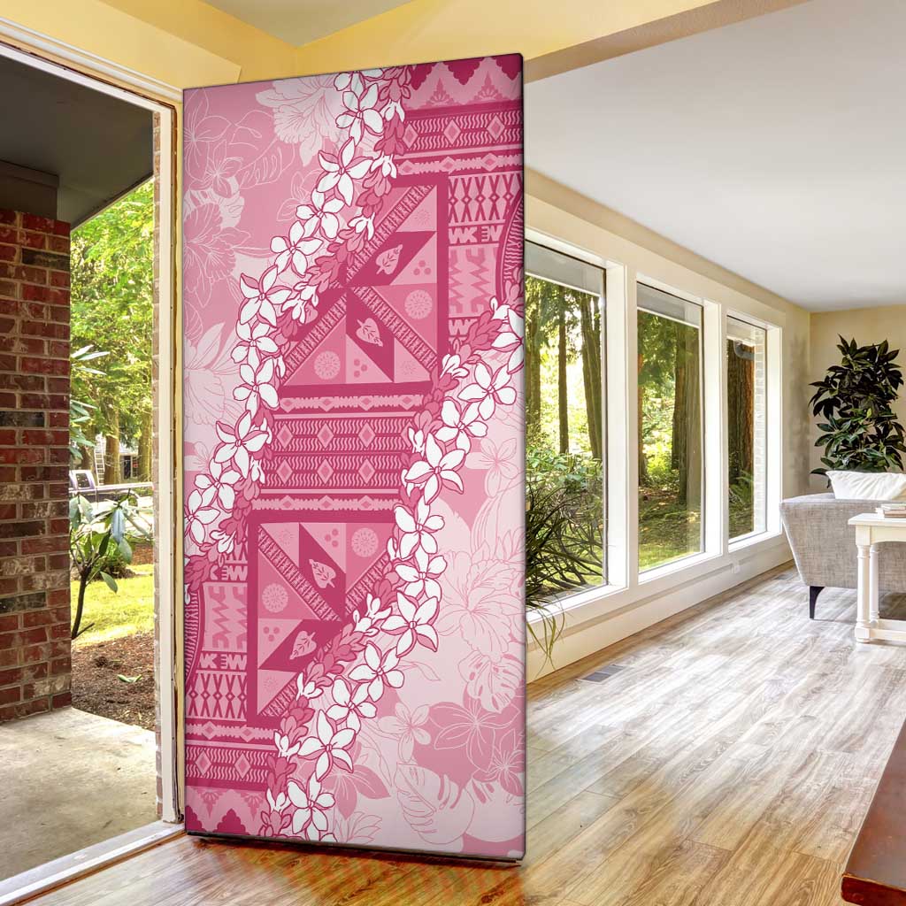 Bula Fiji Plumeria Tagimoucia Salusalu Pink Door Cover Kaiviti Masi - Polynesian Pride