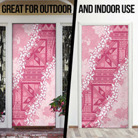 Bula Fiji Plumeria Tagimoucia Salusalu Pink Door Cover Kaiviti Masi - Polynesian Pride