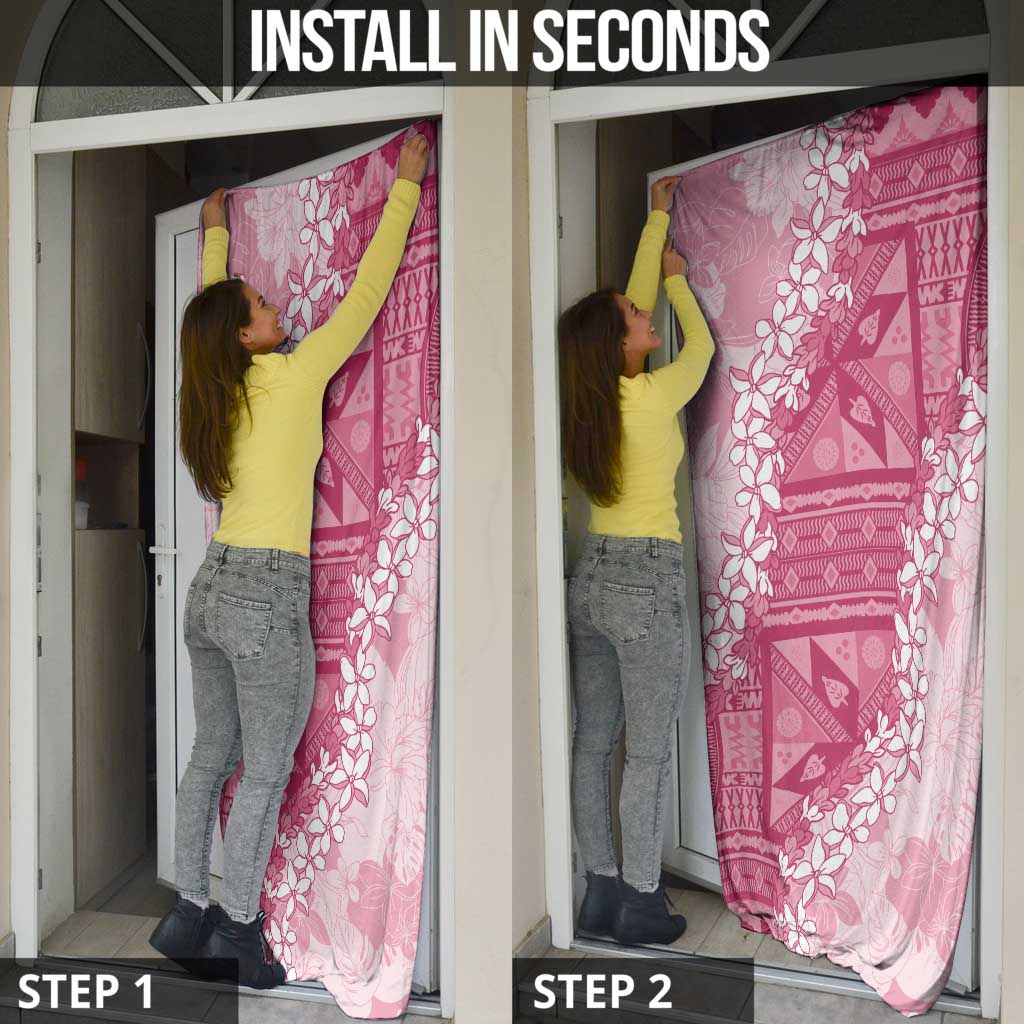 Bula Fiji Plumeria Tagimoucia Salusalu Pink Door Cover Kaiviti Masi - Polynesian Pride