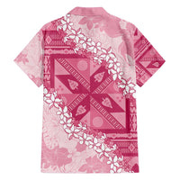 Bula Fiji Plumeria Tagimoucia Salusalu Pink Family Matching Puletasi and Hawaiian Shirt Kaiviti Masi - Polynesian Pride