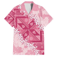 Bula Fiji Plumeria Tagimoucia Salusalu Pink Family Matching Short Sleeve Bodycon Dress and Hawaiian Shirt Kaiviti Masi - Polynesian Pride